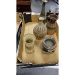 A collection of studio stoneware vases etc