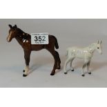 Beswick grey foal and Royal Doulton foal  (2)