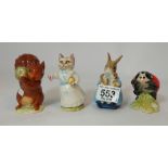 Royal Albert Beatrix Potter figures Mrs Rabbit and bunnies & Mother Ladybird,