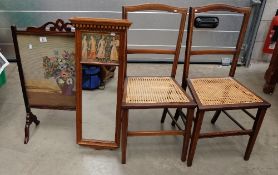 pair Edwardian mahogany bedroom chairs,