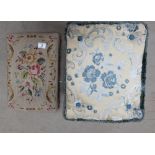 Needlepoint stool with queen anne feet and similar one  (2)