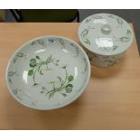 Portmeiron large footed fruit bowl and large lidded casserole dish (2)