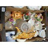 A collection of pottery including Doulton cheetah ( tail re-stuck) ,