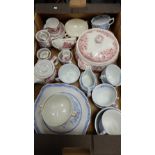 A collection Fernivals Quail blue & white dinnerware and Grindeys Constable scenes ware