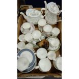 A collection of Royal Albert tea ware including Caroline Tea & Coffee pots,