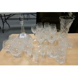 A collection of quality cut glass crystal  to include large wine glasses, large tumblers ,