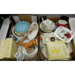 A collection of pottery including Wedgwood jasperware plates,