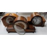 Oak cased Westminster chime mantle clock and two others similar  (3)