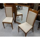 Pair Of Teak Dining Chairs and Nathan Teak Wall Mirror (2)