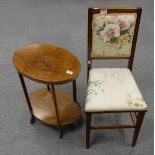 Inlaid bedroom chair and occasional table (2)