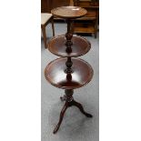 Three tier mahogany end table