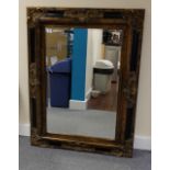 Antique Style Black and Gilt Wall Mirror