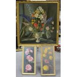 Small and large framed oil on board paintings of still life scenes signed A G Mcmanus 1963 (3)