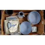 A collection of Wedgwood jasperware including 20cm diameter footed bowl, 20cm diameter fruit bowl,