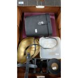 Collection of items including Chinnon Binoculars,