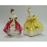 Royal Doulton Ladies The Last Waltz HN2315 and Southern Belle HN2229 (2)