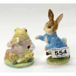 Beswick Beatrix Potter figures Mr Jeremy Fisher and Peter Rabbit both BP2 (2)