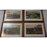 A series of four framed engraved plates titled Vale of Aylesbury Steeple Chase,