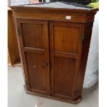 Early Victorian panelled oak corner cupboard