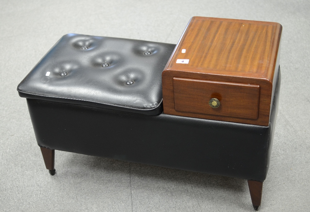 20th Century Vinyl and wood telephone chair