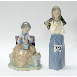 Lladro Nao figures of Flowers and Friends,