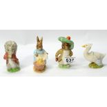 Beswick Beatrix Potter figures Benjamin Bunny, Cecily Parsley,
