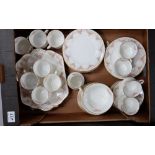 A collection of Cauldon teaware including side plates, cups,