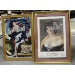 Reproduction framed Laroche parfum advertising mirror and advertising print in frame  (2)