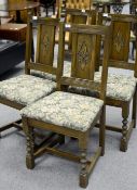Four 1950's oak dinning chairs (4)