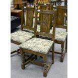 Four 1950's oak dinning chairs (4)