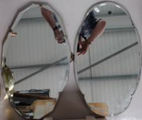 Two Art Deco bevelled mirrors and another in gold frame (3)
