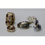 Royal Crown Derby paperweights of Duck, Terrapin, Ladybird,