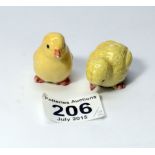 Beswick chick pecking 2201 and chick standing 2202 (beak chipped) (2)