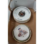 A collection of 6 Manchester Grammer Commerative plates made by Ceramdad Leek