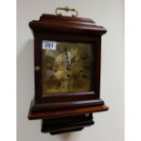 Reproduction quality Mahogany Westminster chime clock with wall bracket, German movement,