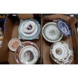 A collection of decorative and commemorative plates (2 trays)