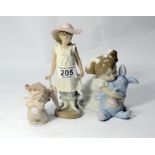 Nao porcelain figures Girl with Umbrella,