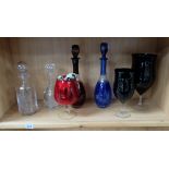 A collection of quality glassware to include Wedgwood decanters , decorative glass decanters,