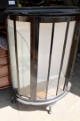 Bow fronted china display cabinet