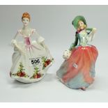 Royal Doulton Ladies Autumn Breezes HN1939 and Country Rose HN3221 (2)