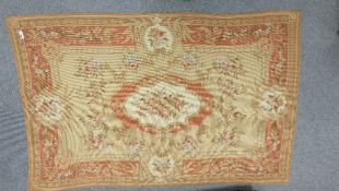 Chinese Needlepoint woolen rug  (beige background ) 183cm x 122cm
