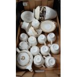 A collection of pottery including Wedgwood Cornucopia dinnerware, vases,