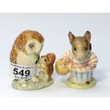 Beswick Beatrix Potter figures Mrs Tittlemouse and Old Mr Brown both BP2 (2)