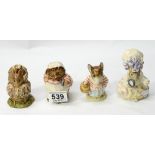 Beswick Beatrix Potter figures Mrs Tiggy Winkle, Lady Mouse,