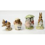 Beswick Beatrix Potter figures Mrs Tiggy Winkle, Goody & Timmy Tiptoes,