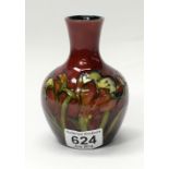 Moorcroft Flambe vase decorated in the Clematis,