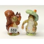 Beswick Beatrix Potter figures Benjamin Bunny and Squirrel Nutkin both BP2 and both Restored (2)