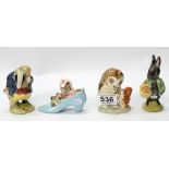 Beswick Beatrix Potter Figures The Old Women Who Lived in the Shoe, Little Black Rabbit,