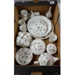 A collection of pottery to include Wedgwood Wild Strawberry dinnerware including small teapot,