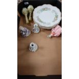 A collection of pottery items Davenport dinner plates, Royal Doulton figure Bo Peep HN1811 ,